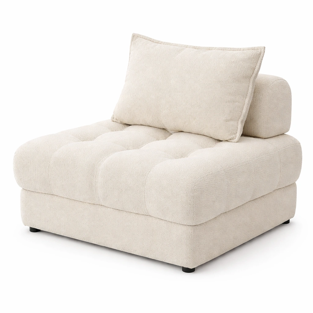 Modulares Sofa Element Stoff Beige Modern